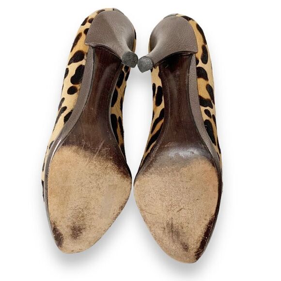 Stuart Weitzman Pony Hair Cheetah Animal Print Platform Leather Pumps Women’s 8M - Picture 11 of 13